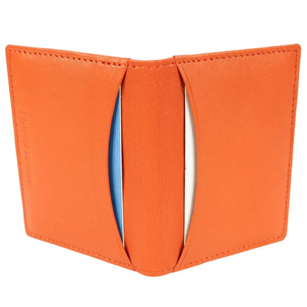 Men Genuine Leather Credit Card Case, ID Window Slim ID Holder